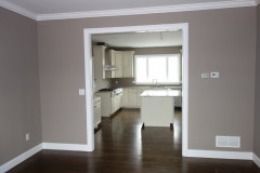 View from formal dining room to kitchen