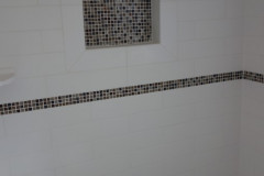 Custom tile work in the main bathroom