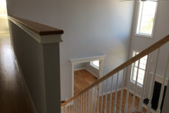 View from upstairs hallway into family room