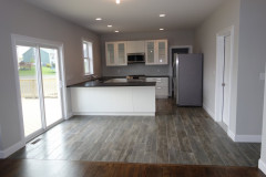 Tiled breakfast area and large kitchen