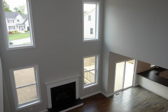 View of family room from second floor gallery