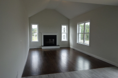 Large family room with gas fireplace